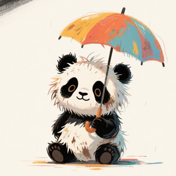 Panda Rain Umbrella – Windproof & Cute